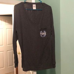 Pink Victoria Secret V-back Long Sleeve
